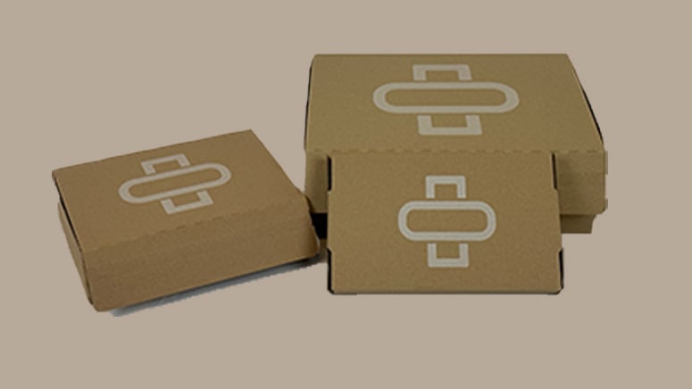 E-commerce box with logo